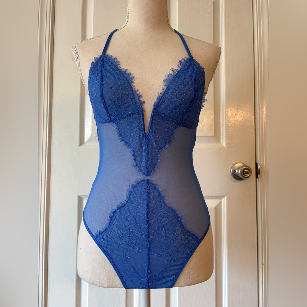 Victoria's Secret Blue Lace Detail Teddy
